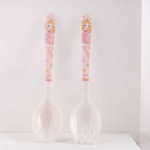 Disney Children's Spoons Forks Baby Tableware Mermaid Food Grade Melamine Tableware Spoon Fruit Fork Wholesale New