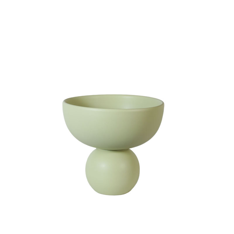 Simple y moderno plato de frutas de cerámica de color crema tazón de frutas de estilo francés mesa de comedor mesa de té mesa de almacenamiento decoración artística