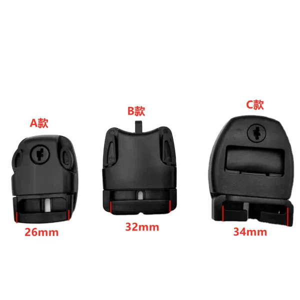 Factory direct with key buckle safety insurance plastic buckle luggage accessories buckle wear 34mm webbing