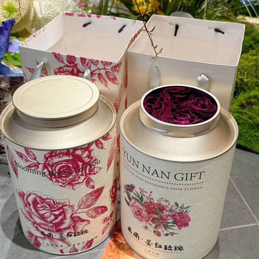 Yunnan Freeze-Dried Mo Hong Rose Buds 120g Jar Edible Flower Tea Gift quality and texture