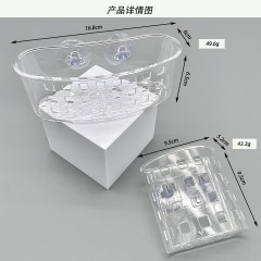 透明な穴なしの棚の楕円の浴室のバスケットのトイレの台所は排水棚のメーカーの直接販売を収納します。