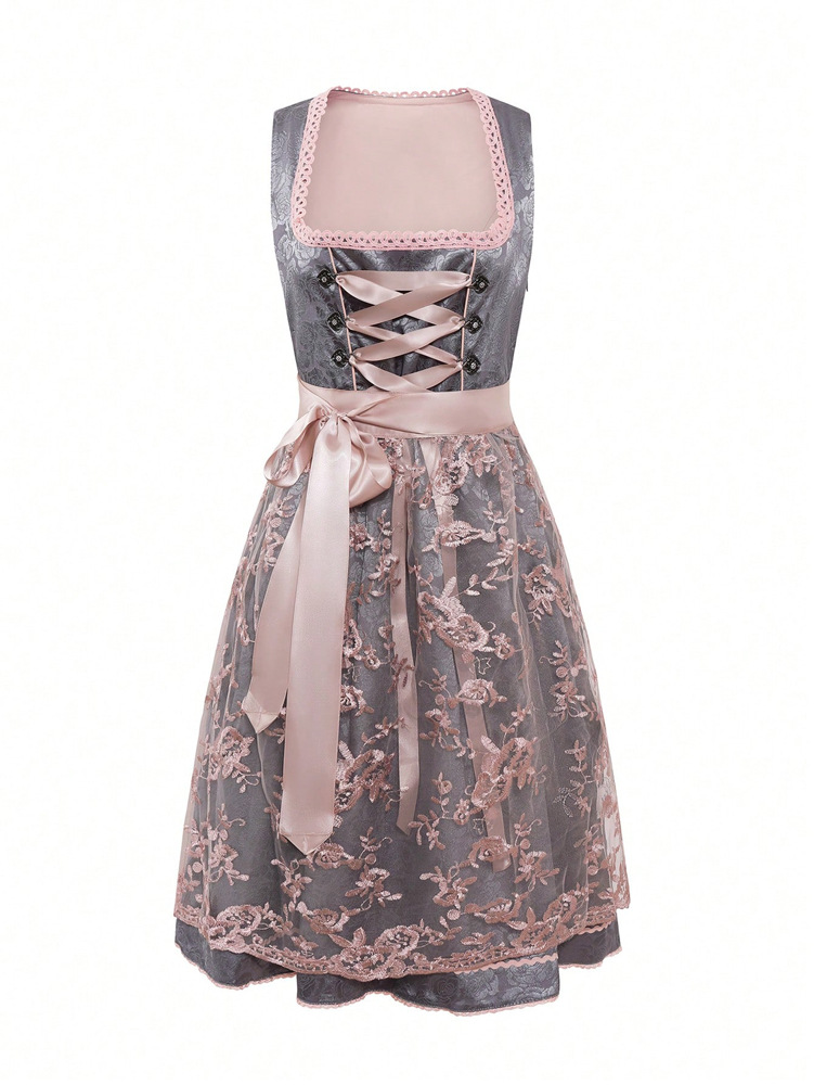 Set gonna stile cameriera donna vestito con spalline moda europea_voghion.com
