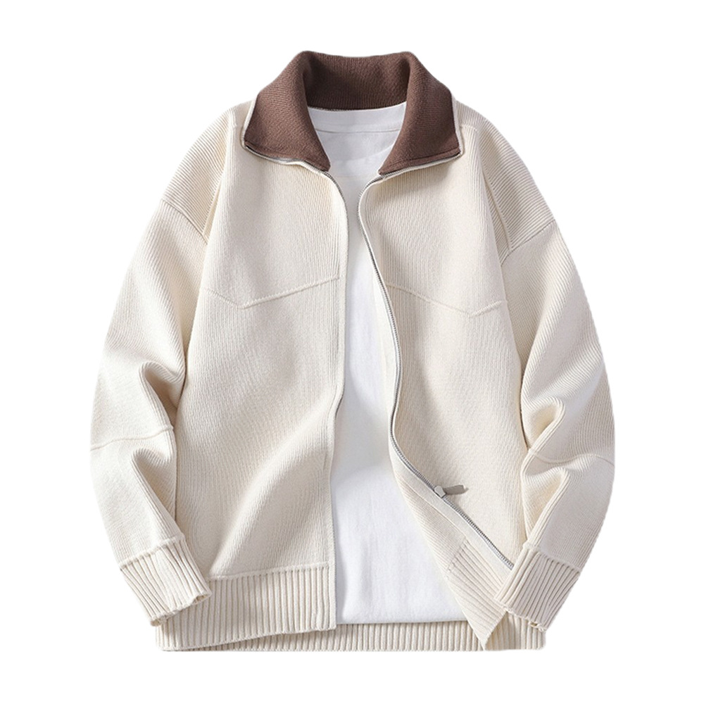 Explosiones transfronterizas europeas camisas de punto de tamaño grande suéter hombre polo camisa con la solapa cardigan chaqueta de negocios fábrica de tendencia mayorista