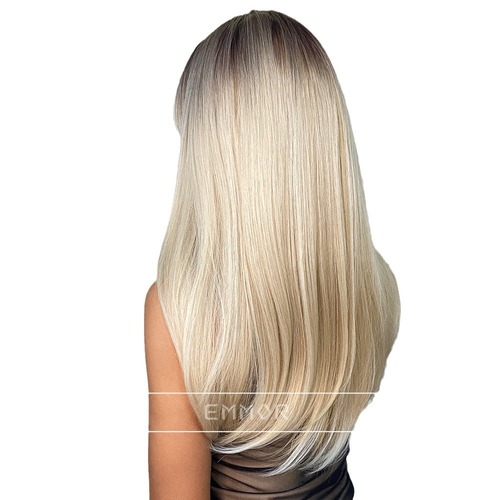 2024 new internet celebrity style black gradient golden eight-character bangs hair tail curls high temperature silk European and American wig women's headgear