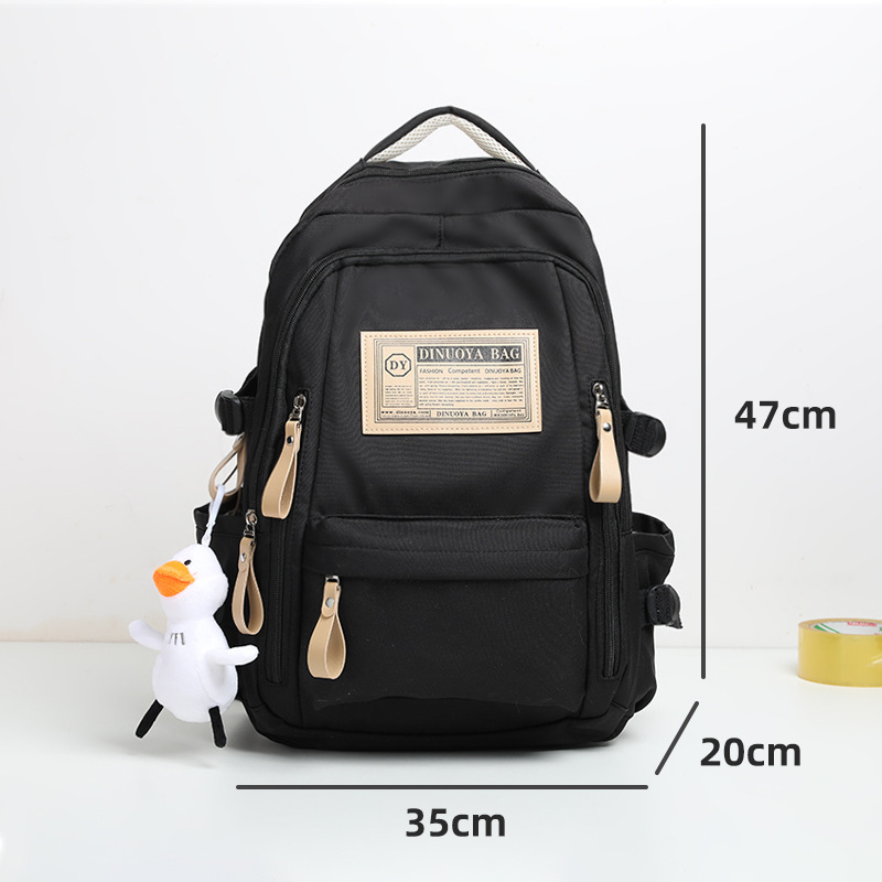 Estudiante de secundaria, niña, estilo coreano casual simple, gran capacidad, escuela de primaria de grado 3-6, mochila ligera de color sólido