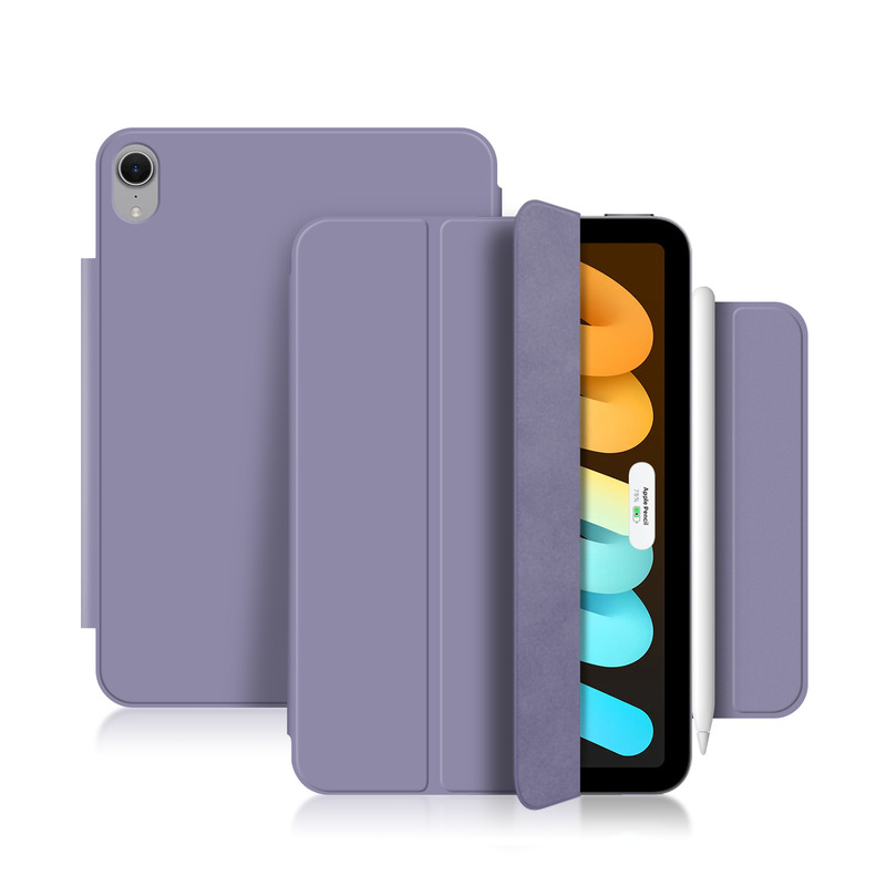 Suitable for Apple iPadmini7 Flat Protective Case Magnetic Double Side Clip 2024 New Mini 6 Leather Case with Pen Slot