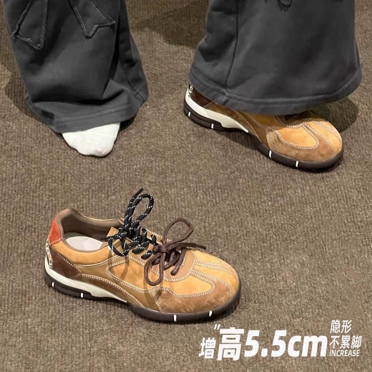 Популярные повседневные модные женские кроссовки Agan из натуральной кожи на толстой подошве для увеличения роста, новинка осени-зимы 2024, немецкие тренировочные кроссовки, нескользящие.