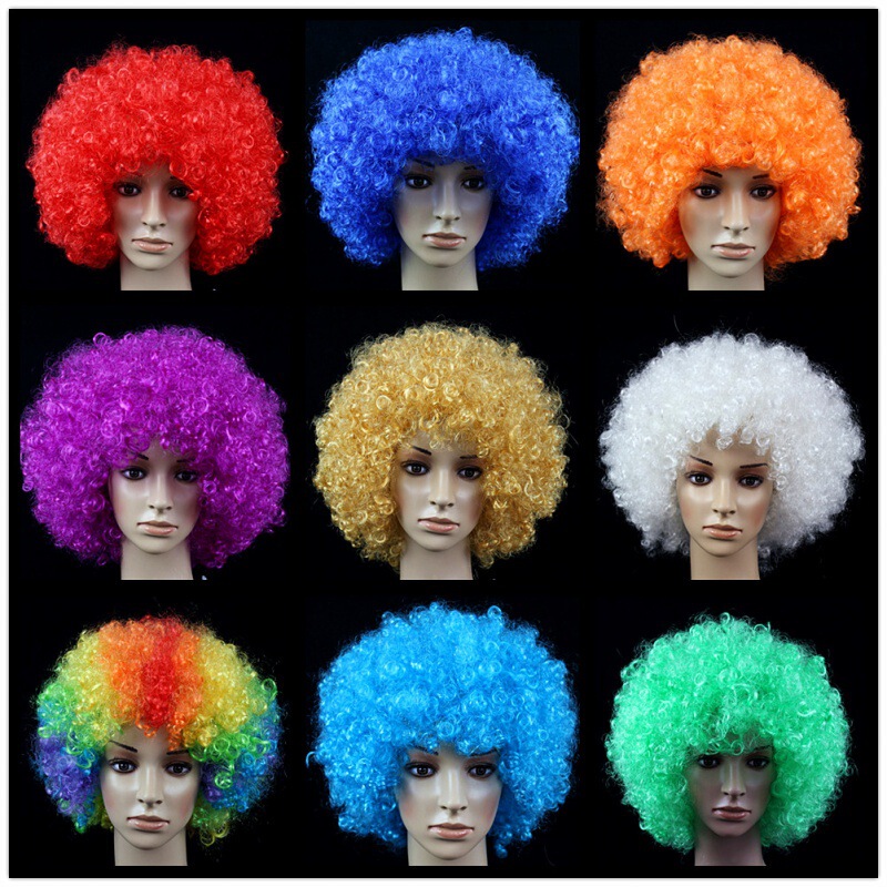 False head cover round curly hair fans cheer performance dress props large explosive head wig False head cover round curly hair fans cheer performance dress props large explosive head wig