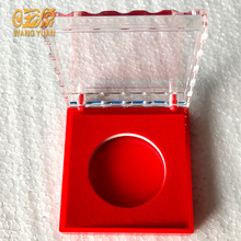 内径45mm纪念币硬币单枚银币收藏盒纪念章包装盒透明塑料水晶盒
