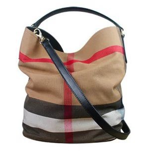 Plaid Bucket Bag Large Capacity Shoulder Crossbody Women's Handbag Canvas Bag South Wind Style - Thumbnail 7