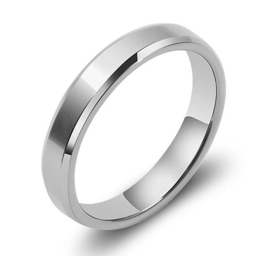 European and American best-selling classic 4mm bevel edge glossy ring for women Amazon titanium steel ring direct sale