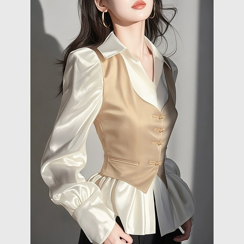 Новый китайский стиль с нижней рубашкой в нижнем стиле женская весна 2025 года