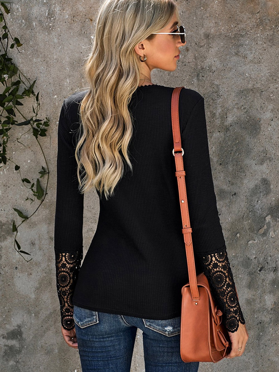 2025 Autum Export New Loose Pure Color Casual Long-Sleeved T-Shirt European and American Slim Large Size Bottoming Shirt for Women