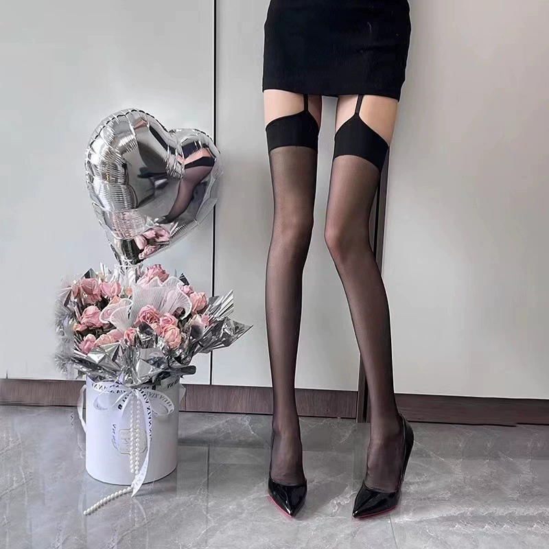 Japanese mint white thin tights with bow