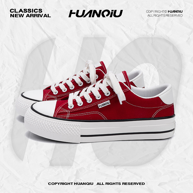 Global Red Canvas Shoes for Men Hqdo-8 Summer New Men's Shoes Versatile Trendy Shoes Thick-Soled Height-Increasing Casual Sneakers Global Red Canvas Shoes for Men Hqdo-8 Summer New Men's Shoes Versatile Trendy Shoes Thick-Soled Height-Increasing Casual Sneakers