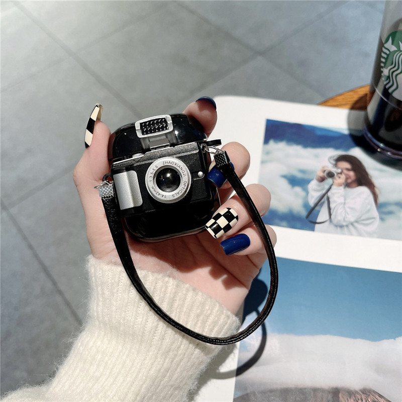 Retro Style for Apple AirPods 123 Generation Bluetooth Headset Protective Case Pro2 Camera Earphone Case ins