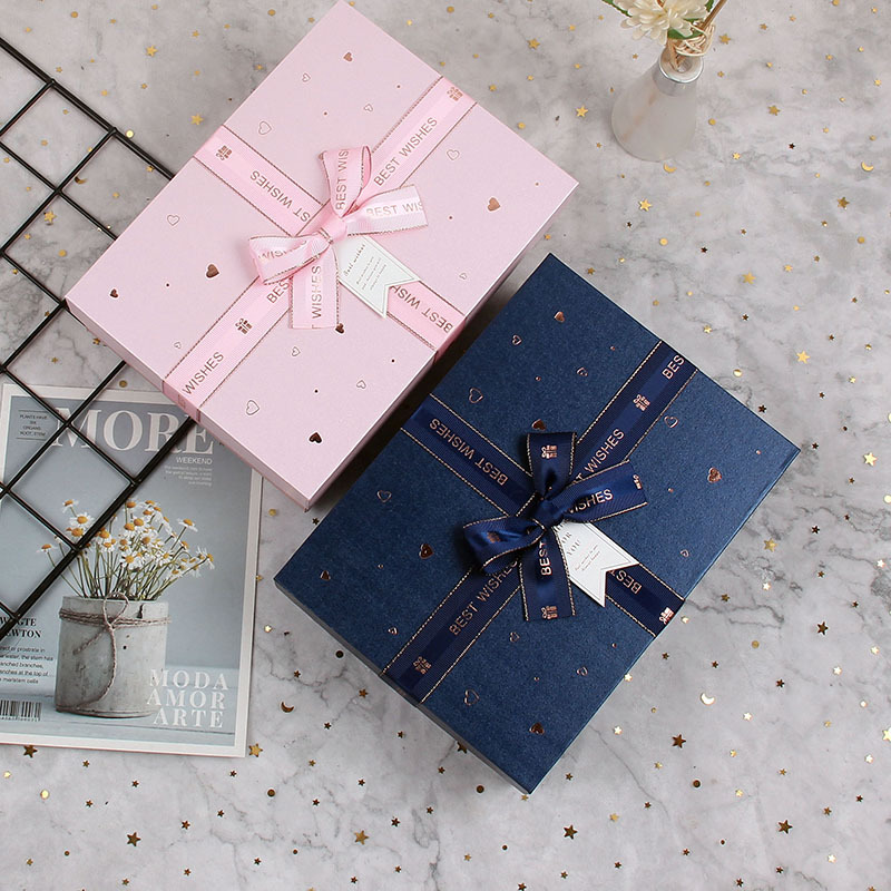 创意简约礼盒礼品盒化妆品礼物包装盒大号蝴蝶结天地盖礼盒空盒