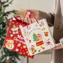 圣诞派对礼品袋创意可爱圣诞节加厚硬卡纸袋收纳纸袋送礼物手提袋