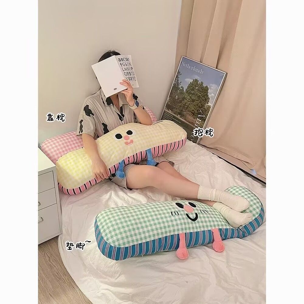 almohada de dibujos animados de peluche para dormir niñas almohada de cama cabezal de cama pierna de clip rectangular dormitorio dormitorio lateral dormir abrazo ventilado