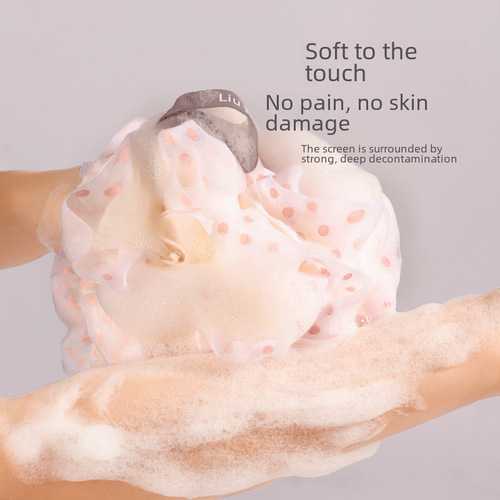 Factory wholesale foaming bath cute girl large bath flowers, household scrubbing not easy to scatter shower soft bath balls