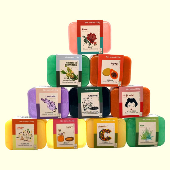 Cross-border foreign trade kojic acid turmeric kojic acid soap papaya goat milk soap cleaning bath handmade soap oil control soap