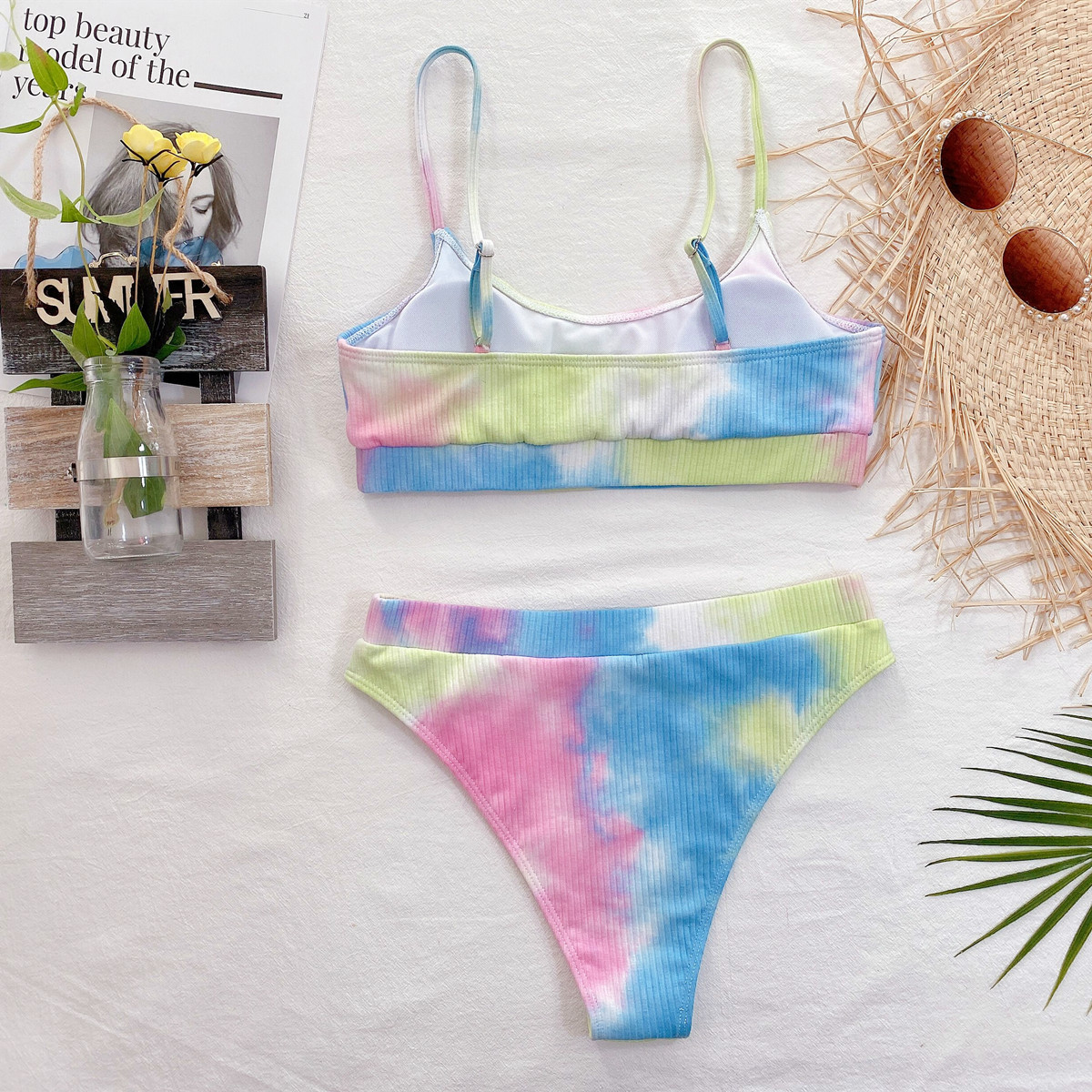 high waist sexy tie-dye split swimsuit  NSDA51929