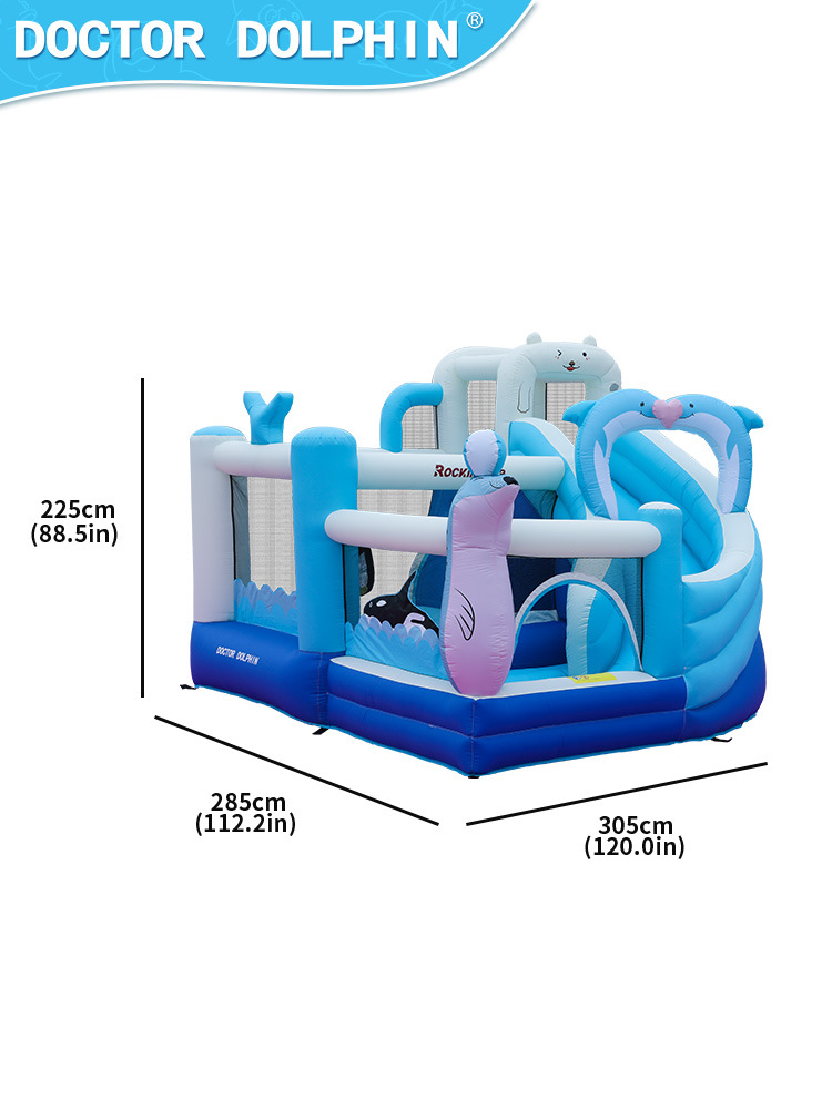 Doctor Dolphin | Castillo para niños pequeño castillo doméstico castillo inflable para niños combinación de toboganes inflables castillo interior