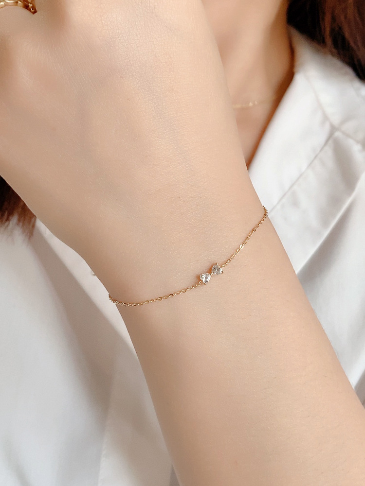 Plating, Inlay Design 925 Sterling Silver Bracelets Casual Sweet