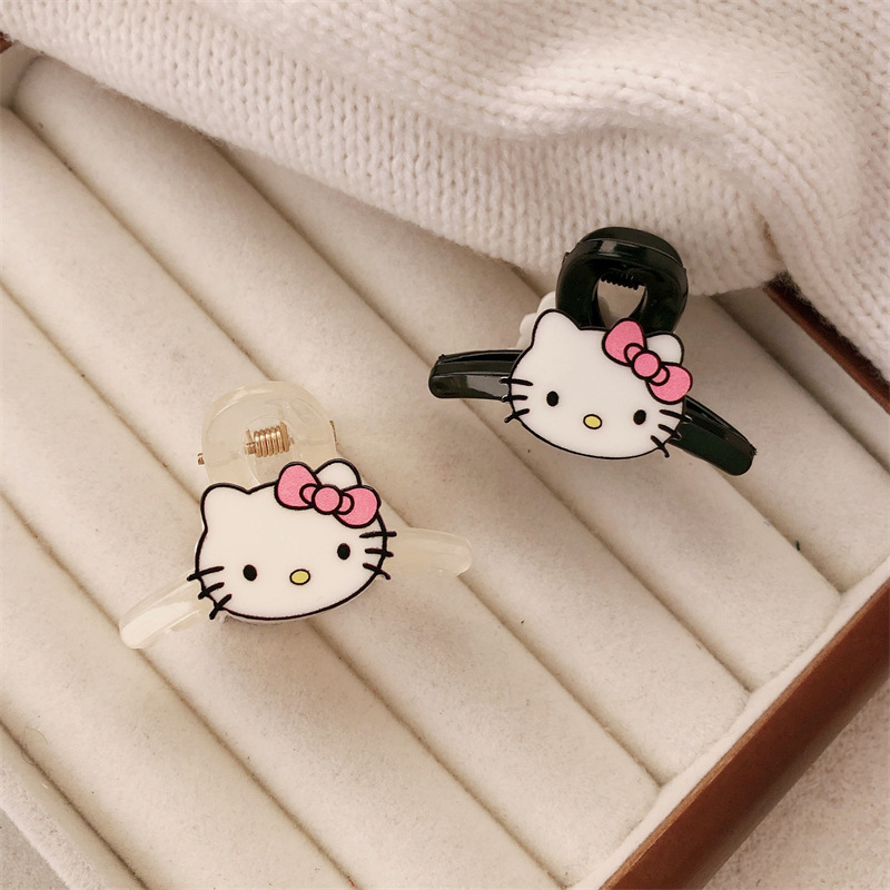 Super dulce niña acrílico gato de dibujos animados pequeño nuevo cabello de frisa agarrar nicho agarrar cabello de cabeza