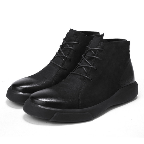 Large size outdoor Martin boots, men's boots, autumn high-top men's leather boots, Korean style retro Chelsea cotton boots