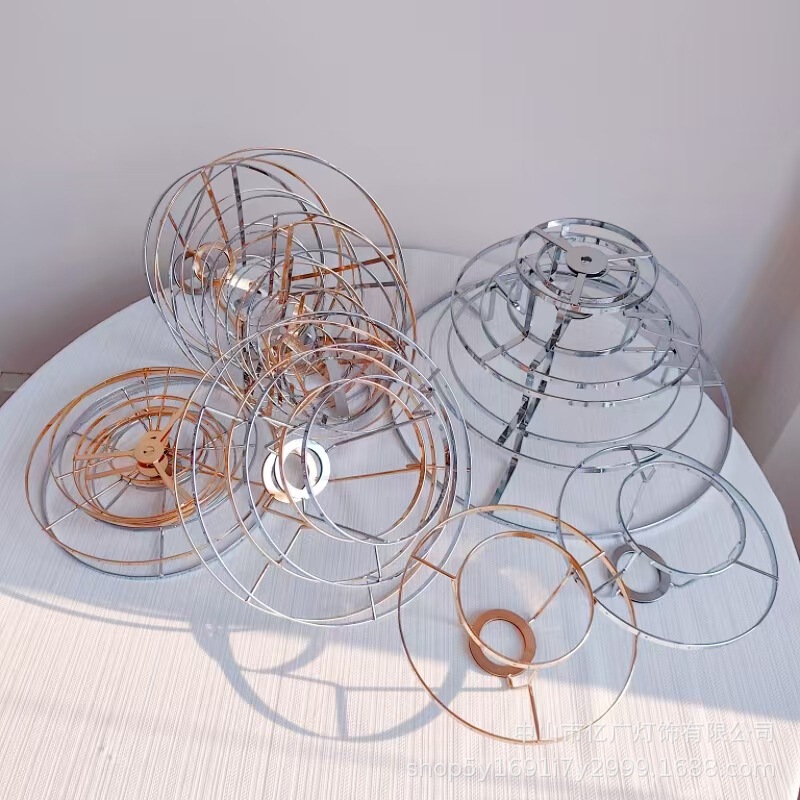 ✅ DIY Lampshade Iron Frame Weaving Handmade Rope Art Lampshade Lamp Stand Table Lamp Round Square Hardware Iron Frame Accessories