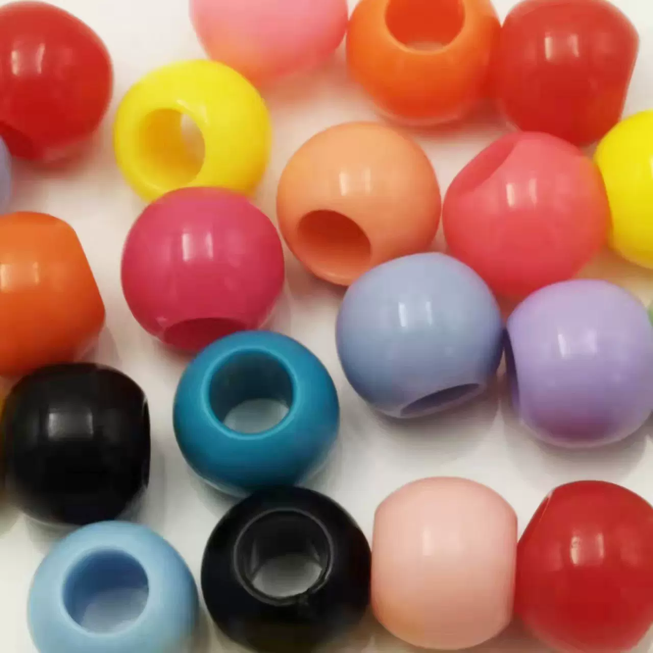 源头厂家亚克力混色单色大孔圆珠散珠手工窜珠饰品配件批发