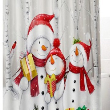 Muñeco de nieve de Navidad alfombra de baño alfombra de la puerta inodoro de tres piezas antideslizante alfombra de piso transfronterizo en stock deseo Amazon 1