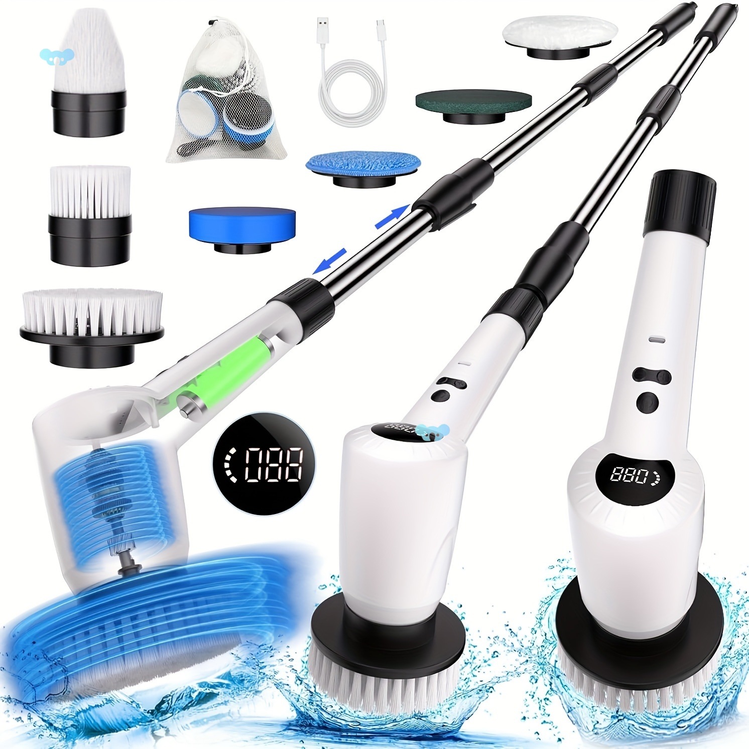 1pc 7 in 1 Motorised Rotary Cleaning Brush Upgraded Cleaning brush