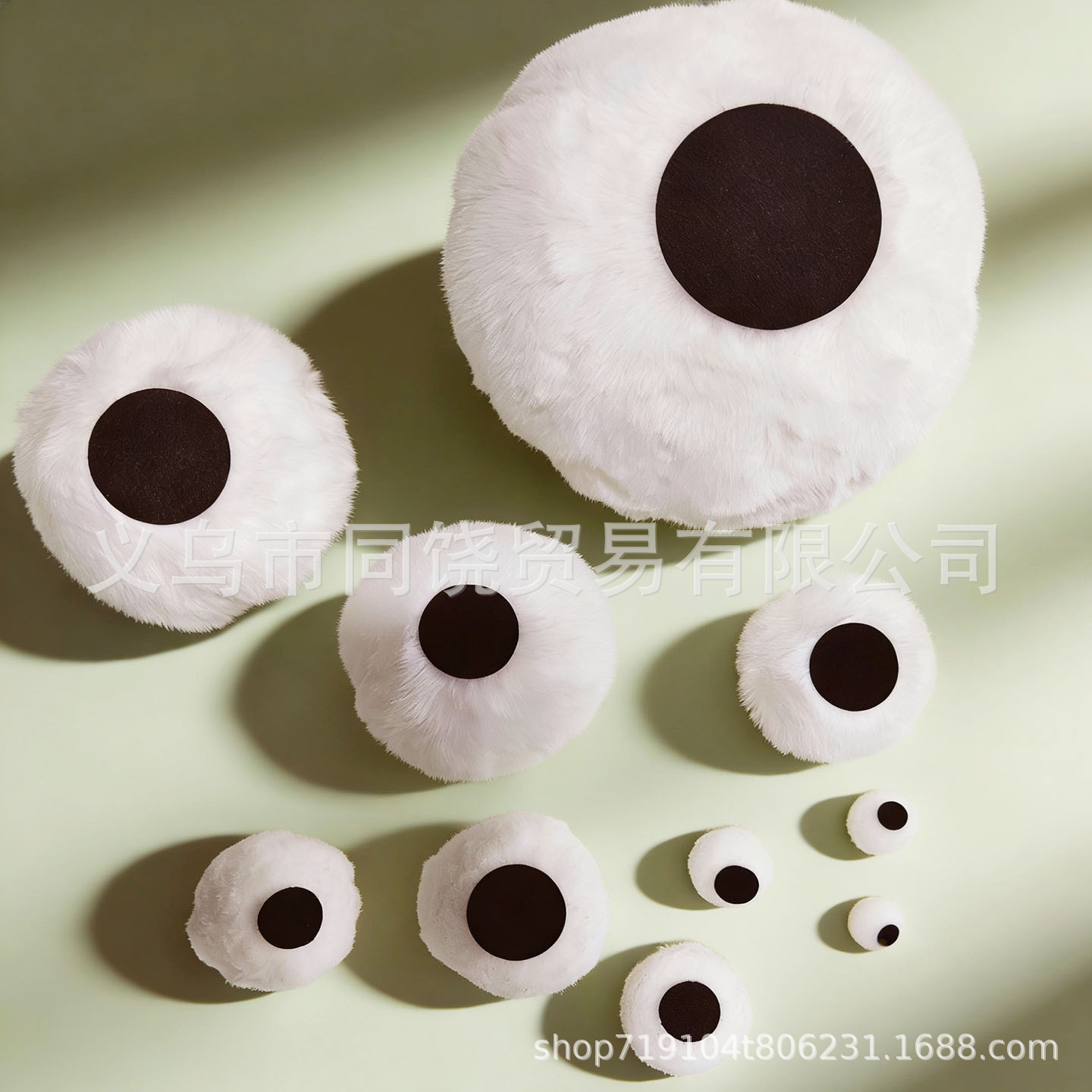 义乌现货多尺寸高弹毛绒球玩偶眼睛配件服装辅料毛绒公仔diy材料