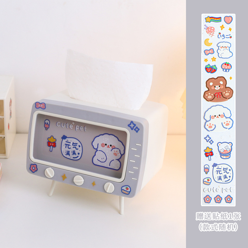 Dibujos animados TV caja de pañuelos teléfono móvil titular hogar multifuncional creativo lindo tejido caja estudiante dormitorio Escritorio