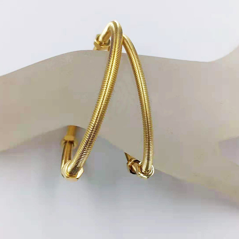Men's Gender Hip-Hop Retro Solid Color Titanium Steel Plating Men's Bangle Men Cuff & Bangle