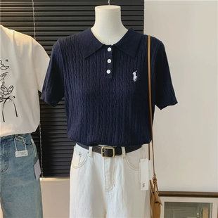 Knitted sweater, comfortable summer clothing for leisure, plus size, with embroidery, city style