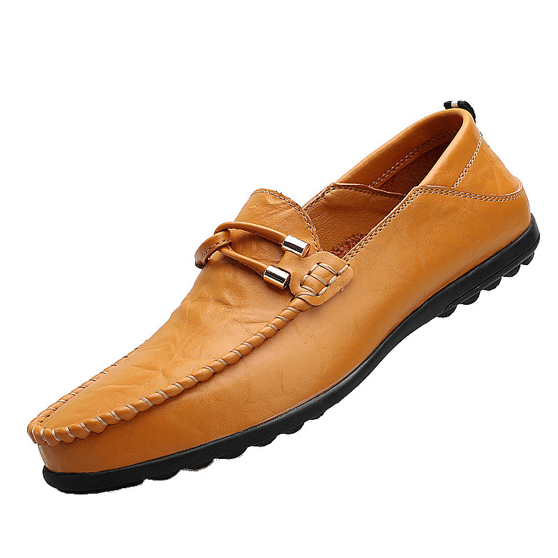Zapatos de hombre, zapatos de guisantes de primavera y verano, piel de vaca para hombre, zapatos de cuero británicos para hombre, zapatos casuales para hombre, zapatos perezosos de cuero suave para hombre, talla grande para hombre