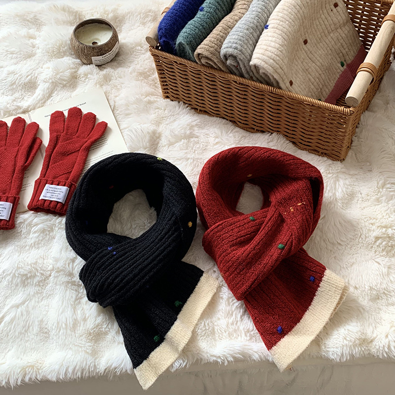 Bufandas de invierno de alta calidad otoño y invierno de color frijoles caliente y antifrío collar de color combinación chal