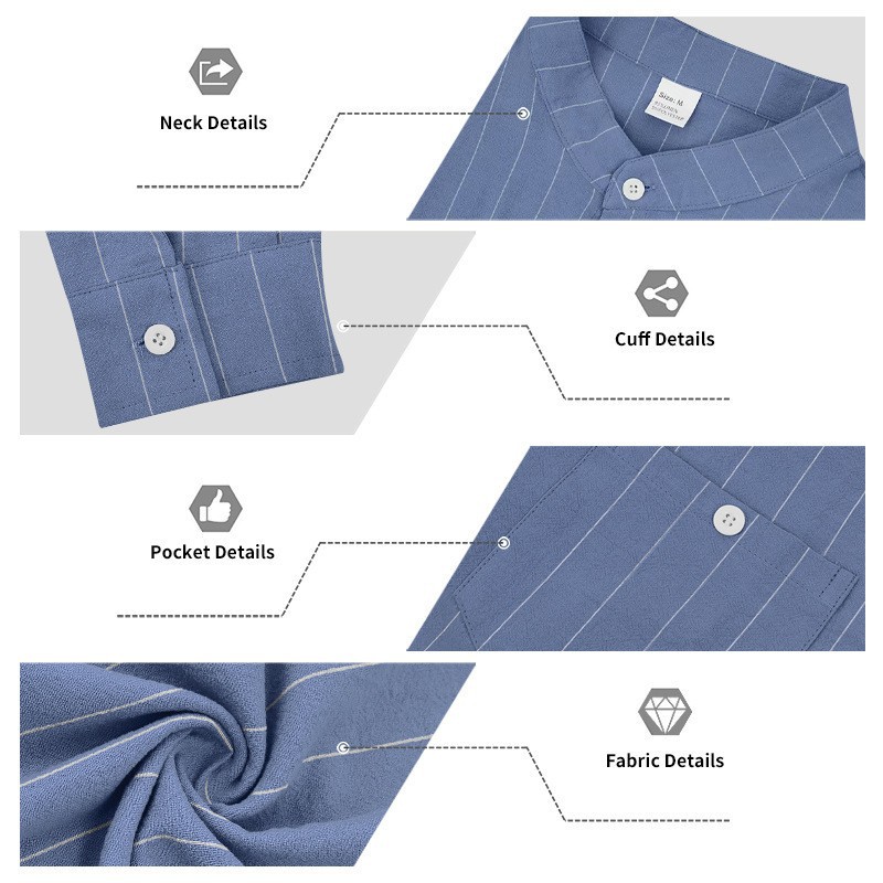 Transfronterizos primavera y otoño hombre deportivo a rayas verticales camisa casual de manga larga cardigan a rayas transpirables pantalones de dos piezas