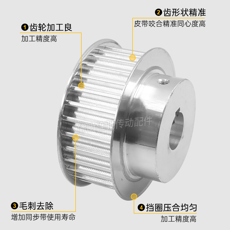 LM同步带轮8M48齿槽宽27 32 42 BF型 带凸台阶同步皮带轮48齿8M