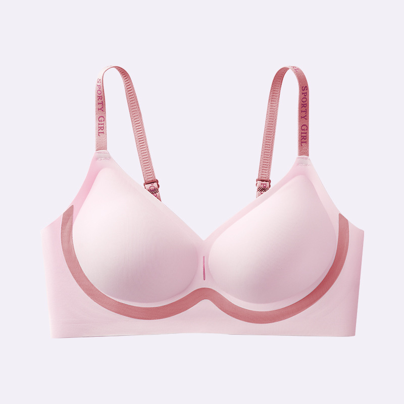 女性用ゼリー糊ソフトサポート下着、コミック胸拡張、女の子用リフティング小さな胸プッシュアップレターラテックスブラジャー|undefined