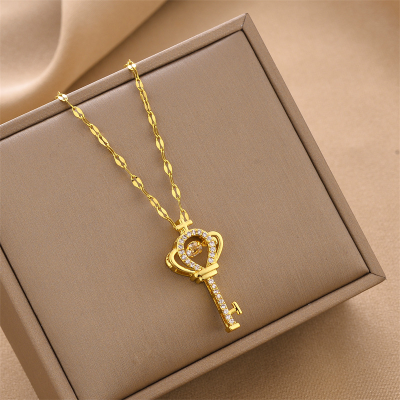 Collar de acero de titanio nuevo transfronterizo, joyería femenina, personalidad de moda, venta caliente simple, joyería de cadena de clavícula femenina, collar creativo image 72