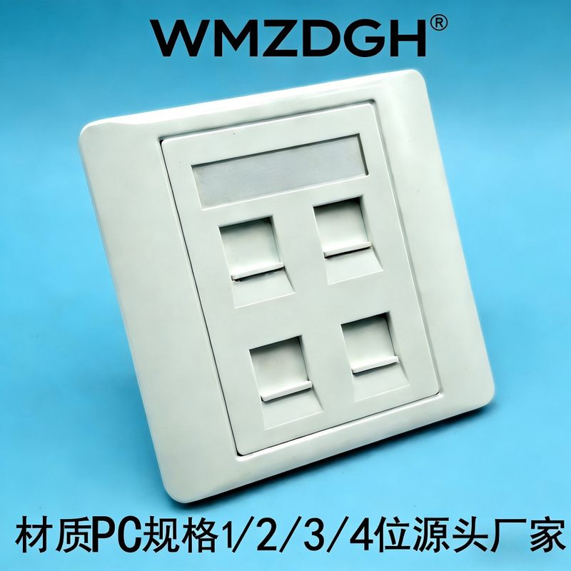 Type 86 Network Panel 1/2/3/4 Port Computer Network Cable Socket, No Need for Wiring, Cat5E/Cat6 Information Panel