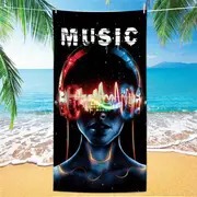 Girl Listening to Music Printed Beach Towel Lightweight Windproof Quick Dry Beach Towel Sand Free Bath Towel Light Travel Camping Girl Listening to Music Printed Beach Towel Lightweight Windproof Quick Dry Beach Towel Sand Free Bath Towel Light Travel Camping