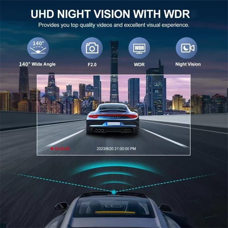 Driving Recorder 3inch Three-Record Wifi Vehicle Monitoring Night Vision Hd Camera Cardvrcam Cross-Border New Model