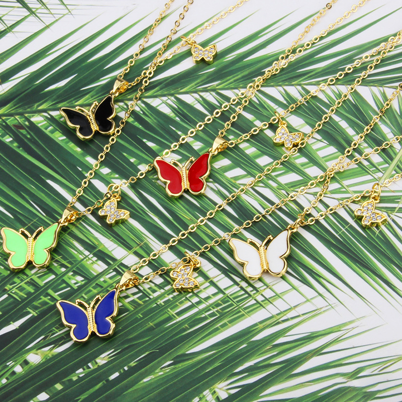 European and American Ins Cross-Border New Arrival Butterfly Necklace Womenu0027s Foreign Trade in S