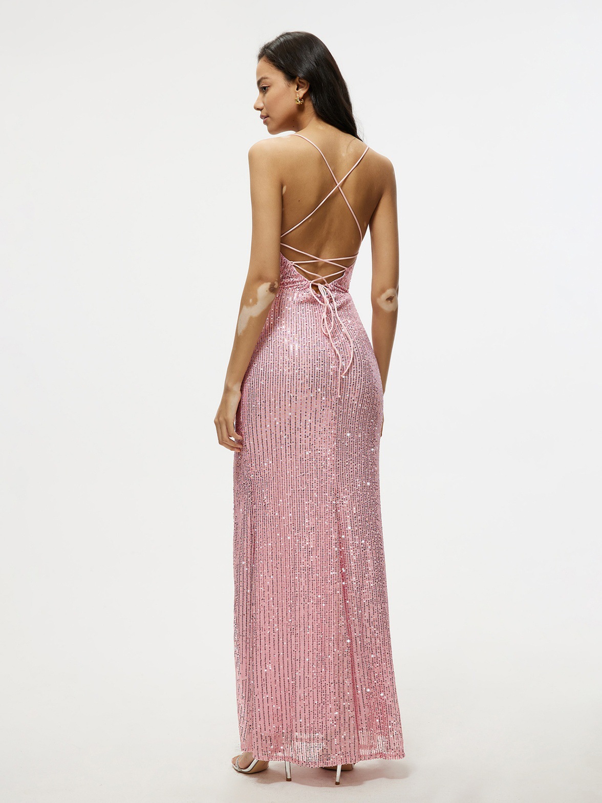 Primavera y verano Comercio exterior transfronterizo nuevo vestido Amazon sin mangas suspender vestido SLIM-Fit vaina vestido de lentejuelas