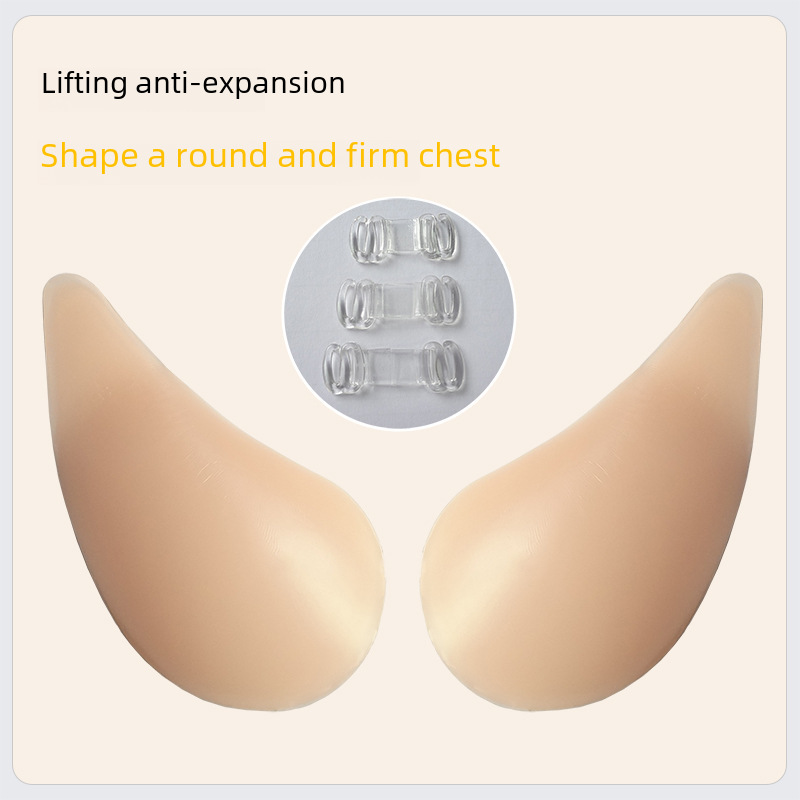 European and American large size silicone invisible bra with deep V wedding dress, sexy small breast push-up bra, thin summer style